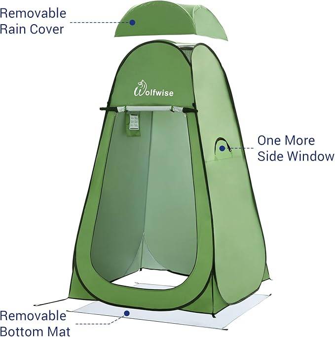 WolfWise Pop Up Changing Tent for Beach, Camping Portable Shower Tents, Outdoor Privacy Bathroom, Change Dressing Clothes Tent Pop Up Instant for Camp, Toilet, 6.2ft/6.6ft/6.9ft High