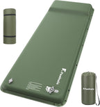 Camping Sleeping Pad, Built-in Foot Pump Inflatable Sleeping Pads, Memory Foam Mattress with Pillow, 4 Season Camping Mattress Pad, Camping Essentials Gear for Tent, Car, Hiking - Green