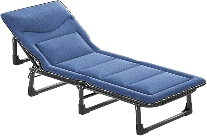 Folding Bed with Mattress Queen 3 in 1 Folding Camping Cot Bed 4 Positions Adjustable Patio Chaise Lounge Chair for Bedroom Pool Patio,A-190 * 68 * 30cm