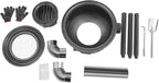 Wood Burning Stove with Grill Rack, Portable Camping Rocket Stove Chimney Charcoal Grill & 3 Wok Rings for Outdoor Backyard Cooking, Picnic and Barbecue (Carbon Black, 18.9 in)