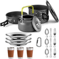 Compatible for Camping Cooking Set Cookware Travel Tableware Outdoor Picnic Teapot for 2-3 Peaple Non-Stick Pots Assorted Sets