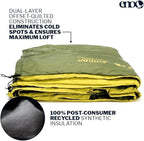 ENO Ember UnderQuilt - Protective and Warm Hammock Quilt with Recycled Synthetic Insulation - for Camping, Hiking, Backpacking, Festival, Travel, or The Beach - Evergreen
