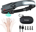 SEVENKA Rechargeable Headlamps with Carrying Case, Bright LED Headlamp Flashlight, Wide Floodlight & Spot Light, 1000 Lumen, Motion Sensor,2.4oz Lightweight Headlight for Hiking, Camping Gear