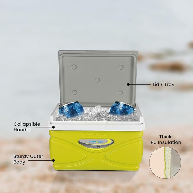Picnic Cooler – 4.5 Liter Hard Cooler – Coolbox Keeps Contents Cool for 48 Hours – BPA Free Outdoor Cooler – Portable Cooler for Picnics, Grill, Camping (Orange)