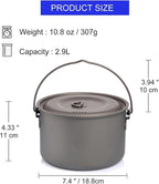 Compatible for Widesea Titanium Camping Tableware Cookware Set, Outdoor Cooking Pot Picnic Kitchen Hiking Trekking(2900ml)