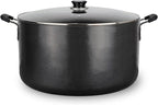 Alpine Cuisine 35 Quart Non-stick Stock Pot with Tempered Glass Lid and Carrying Handles, Multi-Purpose Cookware Aluminum Dutch Oven for Braising, Boiling, Stewing