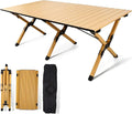 Folding Camping Table, Lightweight Roll-Up Table Aluminum Low Portable Picnic Table with Easy Carrying Bag for Outdoor, Beach, Picnic, Backyards, BBQ and Party, 45.2"L x 23.6"W x 17.3"H