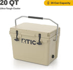 RTIC Ultra-Tough Cooler, Hard Insulated Ice Chest Box for Beach, Drink, Beverage, Camping, Picnic, Fishing, Boat, Barbecue