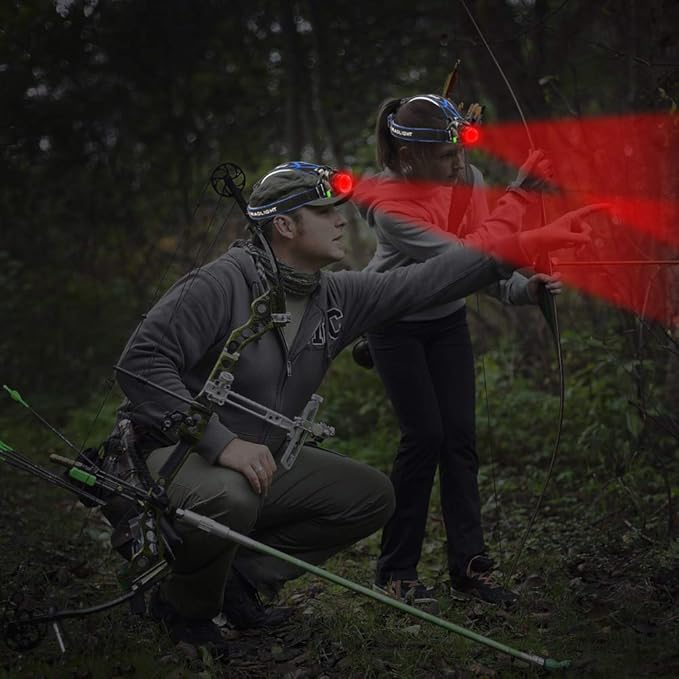 Red Light Headlamp, 3 Mode LED Headlamp, Zoomable Red Headlamp for Astronomy, Aviation, Night Observation