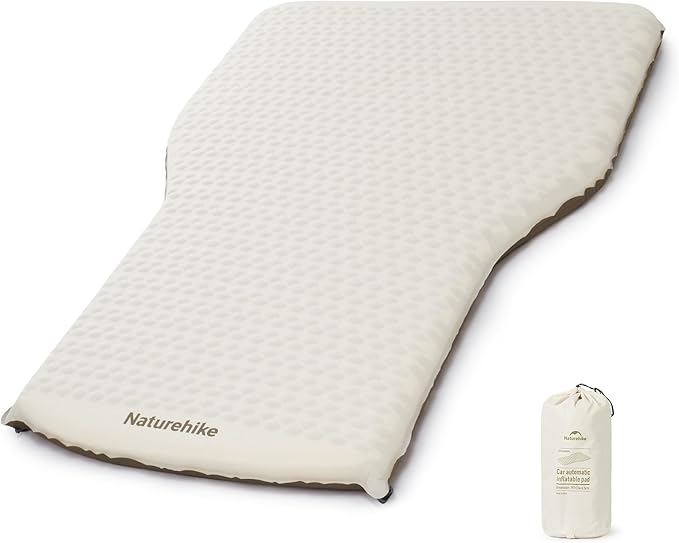 Naturehike 2.56’’ Thickened TPU Car Mattress for SUV Camping, Self Inflating Sleeping Pad Memory Foam Car Air Mattress Queen for Outdoors, Travel, Home