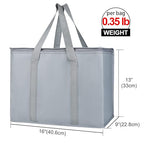 Bodaon 10-Pack Insulated Reusable Grocery Shopping Bags, X-Large Picnic Cooler Bag Secure Top Cold, Insulated Food/Pizza Delivery Bag, Commercial Food Warmers Thermal, Grey
