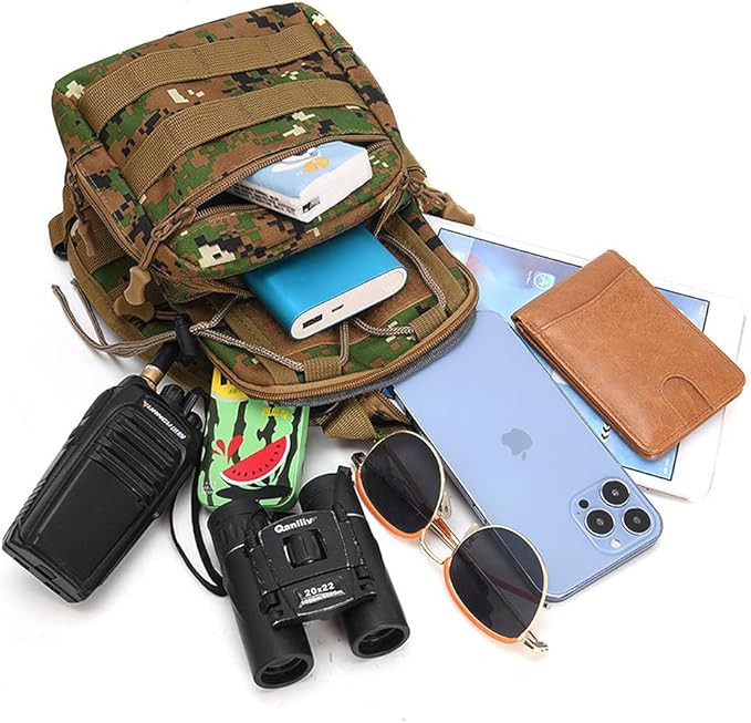 Viriber Tactical Backpack, Waterproof Military Cross-body Molle Sling Shoulder Backpack Chest Bag for Outdoor Every Day Carry Green