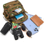 Viriber Tactical Backpack, Waterproof Military Cross-body Molle Sling Shoulder Backpack Chest Bag for Outdoor Every Day Carry Khaki Green ACU