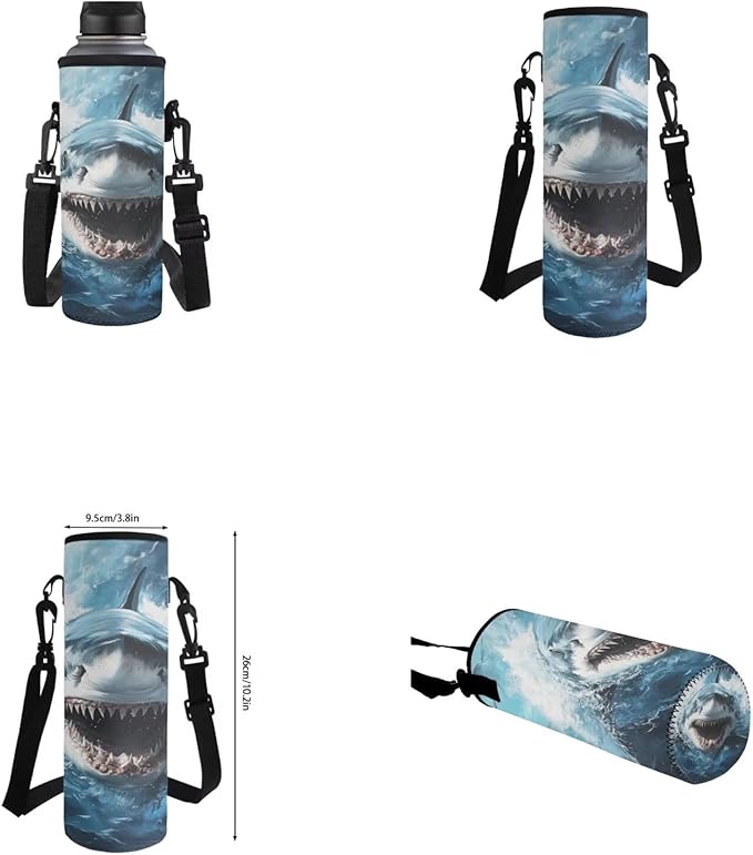 Shark School Backpack for Boys 8-12 4 in 1 Kids Bookbags with Lunch Box Water Bottle Sleeve Pencil Case 17" Cool Backpacks for Elementary Middle School Boys Schoolbag