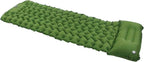 Ergonomic Inflating Sleeping Pad with Built in Pump, Nylon Material, and Storage for Office, Outdoor Camping Hiking (Olive Green)