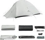 Naturehike 1-2 People Cloud up UL Tent, Rainproof PU1500mm & Windproof Upgrade Ultralight Tents, for Cycle Camping,Backpacking,Hiking,Self-Standing, Construction