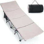 ABORON Camping Cot with 2in Memory Foam Trifold Mattress, 900LBS Heavy Duty Sleeping Cot for Adults, Extra Wide Sleeping Cot, 1200D Double Layer Oxford Cot for Camping, Guest, Office Nap