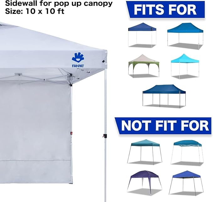 3PCS Canopy Sidewalls for 10x10 Pop Up Canopy Tent Waterproof, 99% UV Protection, 3 Piece Sidewalls, (Sidewall Only, Canopy Tent NOT Included)
