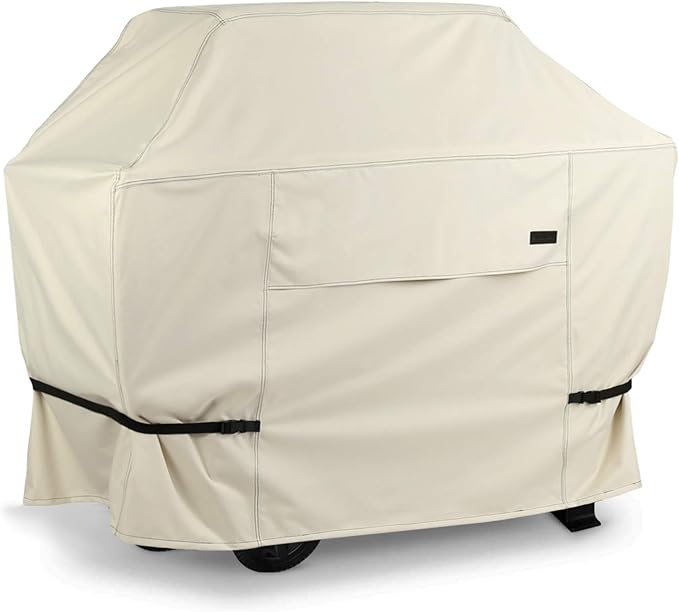 NettyPro BBQ Grill Cover 52 inch Heavy Duty Waterproof Outdoor 2-3 Burners Gas Grill Cover for Outside Weber, Char-Broil, Brinkmann, Nexgrill Barbecue, Beige