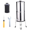 Drfeify 1 Gallon Gravity Water Filter System, 60ml min Rate Food Grade Stainless Steel, Removes Impurities Improves Taste, with Activated Carbon Silver Ions UF Membrane, for Camping (K8779A with