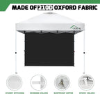Canopy Sidewalls for 10x10 Pop Up Canopy Frame, Waterproof UV Protection Material for Outdoor Events, Courtyard, Vendor Booths (Black, 3 PCS Sidewalls Only)