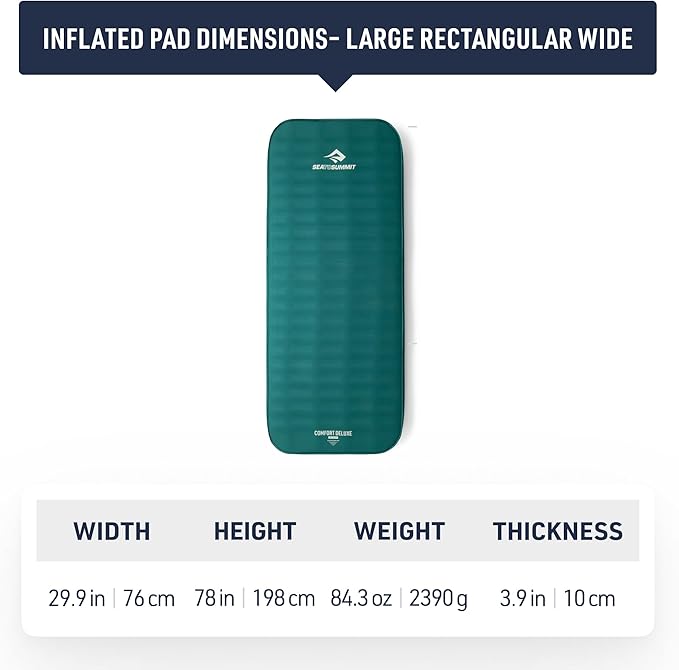 Sea to Summit Comfort Deluxe Self-Inflating Foam Camping Mattress, Large