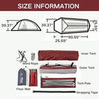 Naturehike 1/2/3Person Lightweight Camping Tent, Waterproof Tent with Inner Tent&Ground Cloth Mat, Portable Backpacking Shelter for Outdoor