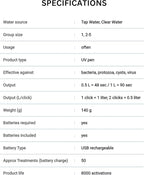 Katadyn Steripen Ultra Portable UV Water Purifier – Rechargeable 2200mAh Battery, Eliminates 99.99% Microorganisms, Fast Water Treatment for Hiking, Camping & Travel