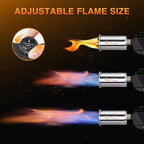 Powerful Propane Torch Gun, Kitchen Grill Torch with Detachable Design, Adjustable Flamethrower Torch Burner for Searing Steak, BBQ, Welding, Camping Charcoal Lighter(Tank Not Included)