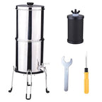 Drfeify 1 Gallon Gravity Water Filter System, 60ml min Rate Food Grade Stainless Steel, Removes Impurities Improves Taste, with Activated Carbon Silver Ions UF Membrane, for Camping (K8779A with