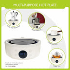 Mini Hot Plate Electric - Portable hot plate, Small Hot Plate, Mini Electric Stove, Perfect Size For Moka Pot, Melting Wax And More, Suitable For Kitchen, RV camping, Outdoor, 600W, 9 heat levels