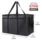 2PK Insulated Food Delivery Bag with Reinforced Hard Bottom - XXXL Thermal Catering Tote for Hot Pizza, Cold Drinks & Meal Boxes - Ideal for Delivery Staff, Restaurants, and Outdoor Events