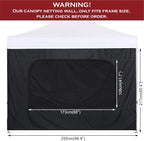 COOSHADE Instant SunWall 8x8 SideWall for Pop up Canopy Tent, 1 Pack Sidewall with Mesh Window Only, Black