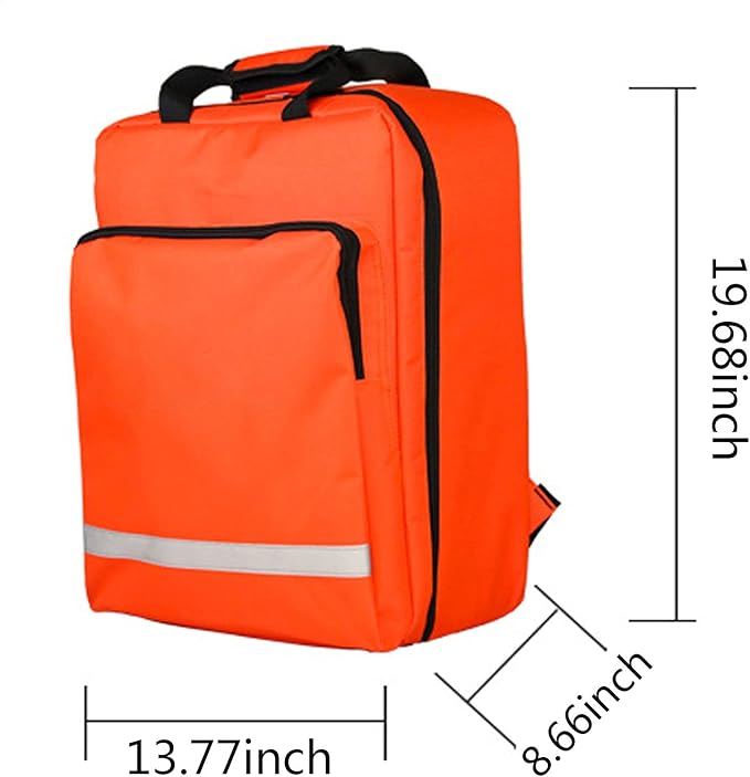 Medical Kit First Aid Backpack, Large Emergency Survival Items Carry Case Holder Pocket for Home Car Travel Outdoor Camping Hunting Hiking(Only Empty Package)