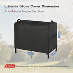Stove Cover for VIVOHOME 3-Burner Propane Gas Stove, 35inch Outdoor Stove Covers Waterproof for Bestfire 3 Burners Camping Stoves-35”L x 18" W x 29" H