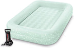 Intex Kids Travel Air Mattress Inflatable Bed Set with Raised Sides, Hand Pump, and Carrying Bag for Camping Trips and Sleepovers, (3 Pack)