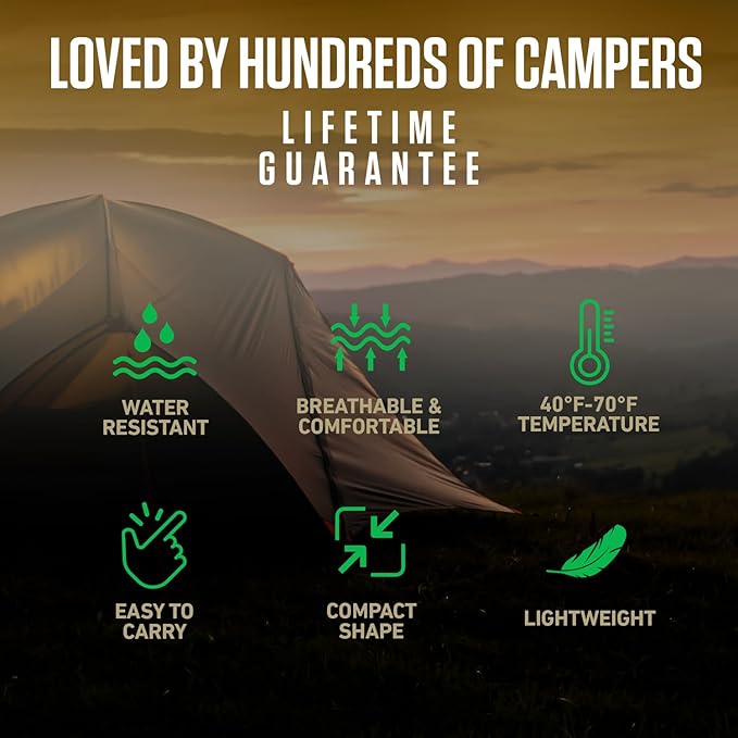 VENTURE 4TH Backpacking Sleeping Bag – XXL, Double and Single Sizes - Lightweight Warm & Cold Weather Sleeping Bags for Adults, Kids & Couples – Ideal for Hiking, Camping & Outdoor Adventures