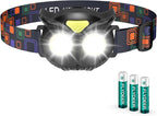 Lsnisni Kids Headlamp,LED Head Lamp with 4 Modes,IPX5 Waterproof Head Lights for Forehead,Head Flashlight for Adults and Kids Outdoor Camping Hiking Running,3 AAA Batteries Included