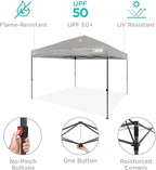 Best Choice Products 10x10ft Pop Up Canopy Tent, Outdoor Shade, 1 Person 1 Minute Set Up, Carry Case, 4 Weight Bags - Light Gray