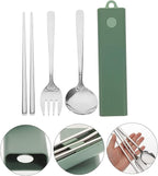 1 Set Set Fork Spoon Chopsticks Stainless Steel Utensils Set Serving Utensils Stainless Steel Travel Cutlery Travel Utensils Spoon and Chopstick Set Chopstick Chopstick Rest