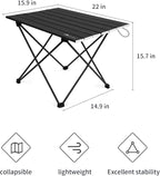 MOON LENCE Ultralight Folding Camping Table, Compact,Portable with Carry Bag, for Outdoor Cooking, Picnic, Camp, Boat, Travel (Black - M)