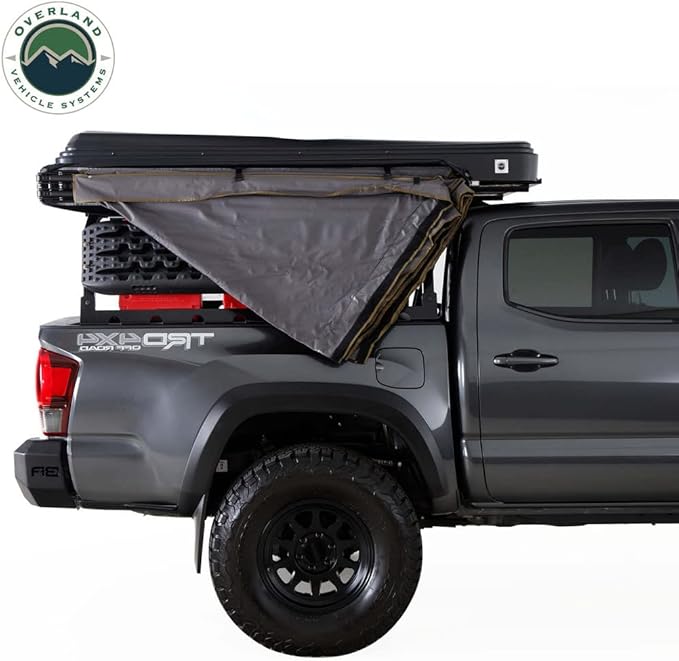 Overland Vehicle Systems HD Nomadic 270 LTE Passengers Side Awning | Dark Gray | Includes Black Travel Cover | 19689909
