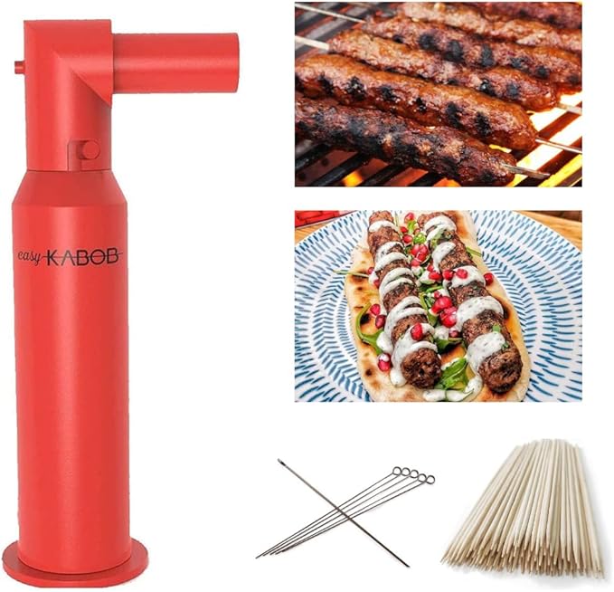 Easy Kabob Maker for Skewers, BBQ, Grilling, Camping, Outdoors, Tailgating and Kitchen Patio Barbecue