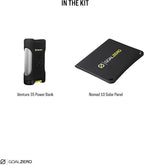 Goal Zero Venture 35 Portable Charger Power Bank with Nomad 10 Solar Panel Kit 9600mAH 18W USB-C Power Delivery Port, 2 USB Outputs IP67 Rating 50 Lumens Flashlight