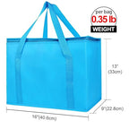 Bodaon 1-Pack Insulated Reusable Grocery Shopping Bags, X-Large Picnic Cooler Bag with Top Cold, Blue