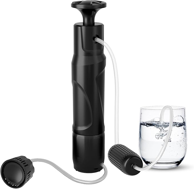 10000L Portable Water Filter Pump,High-Volume 3-Stage Portable Purification Filter,Water Filter for Camping, Backpacking, Hiking,Emergency