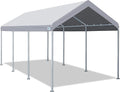 ADVANCE OUTDOOR 10x20 ft Heavy Duty Carport Potable Car Canopy Garage Party Tent Boat Shelter, Adjustable Height from 9.5 ft to 11 ft - Gray