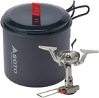 SOTO Amicus Stove with or without Igniter Camping Stove - Superior Under Windy Conditions, Shock Resistant, and Low-cost With High-end Performance Stove