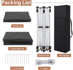 COBIZI 10x20 Pop Up Canopy Tent with Sidewalls, Outdoor Party Tent, Waterproof & UV50+, 3 Adjustable Heights, Higher Frame Design for Parties Backyard, Weddings, Markets, Black