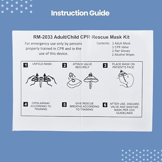 MCR Medical CPR Rescue Mask, Adult/Child Pocket Resuscitator, Hard Case with Wrist Strap